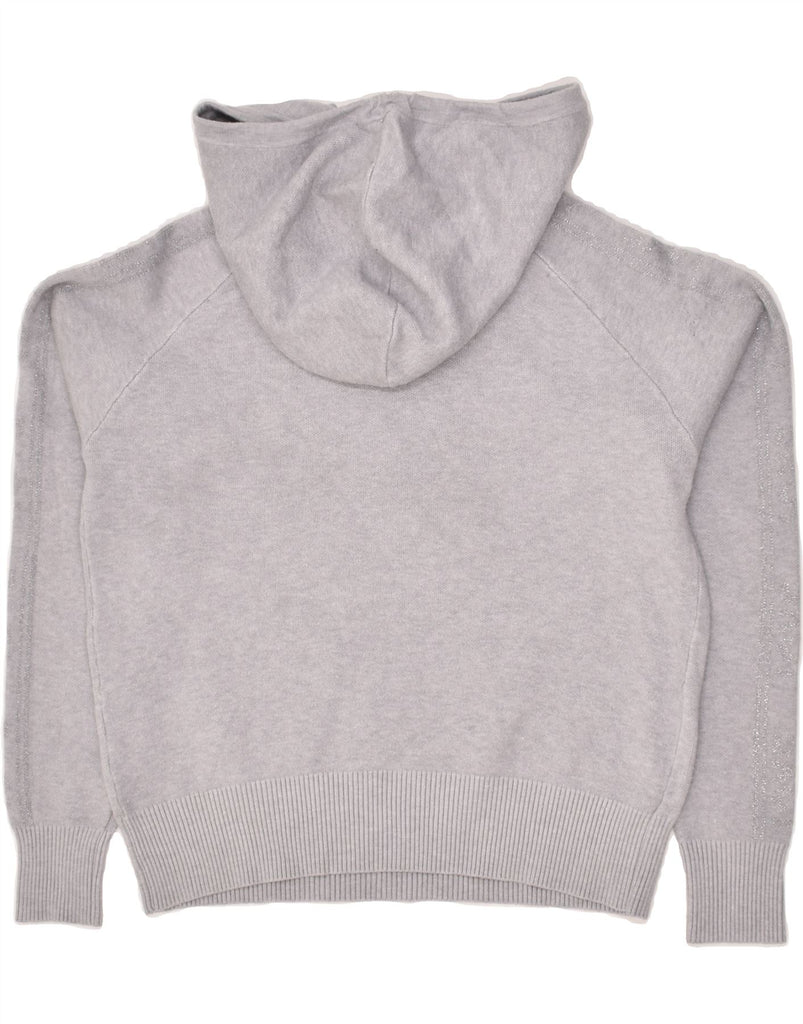 OASIS Womens Hooded Crew Neck Jumper Sweater UK 14 Large Grey Viscose | Vintage Oasis | Thrift | Second-Hand Oasis | Used Clothing | Messina Hembry 