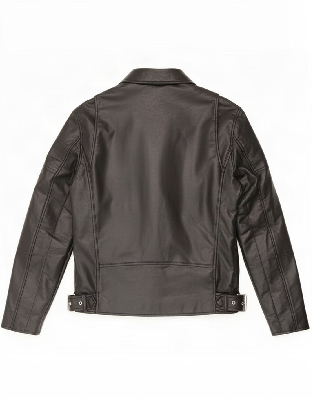 Zara Mens Faux Leather Biker Jacket UK 38 Medium Black