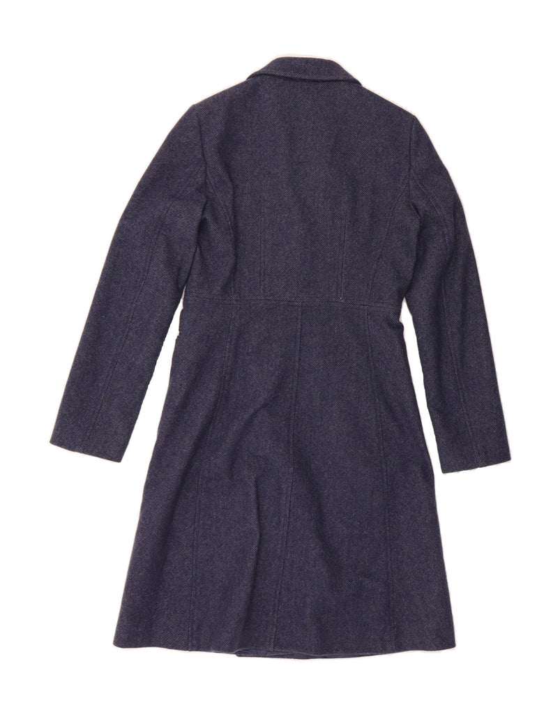 BENETTON Womens Overcoat IT 42 Medium Navy Blue Wool Vintage Benetton and Second-Hand Benetton from Messina Hembry 