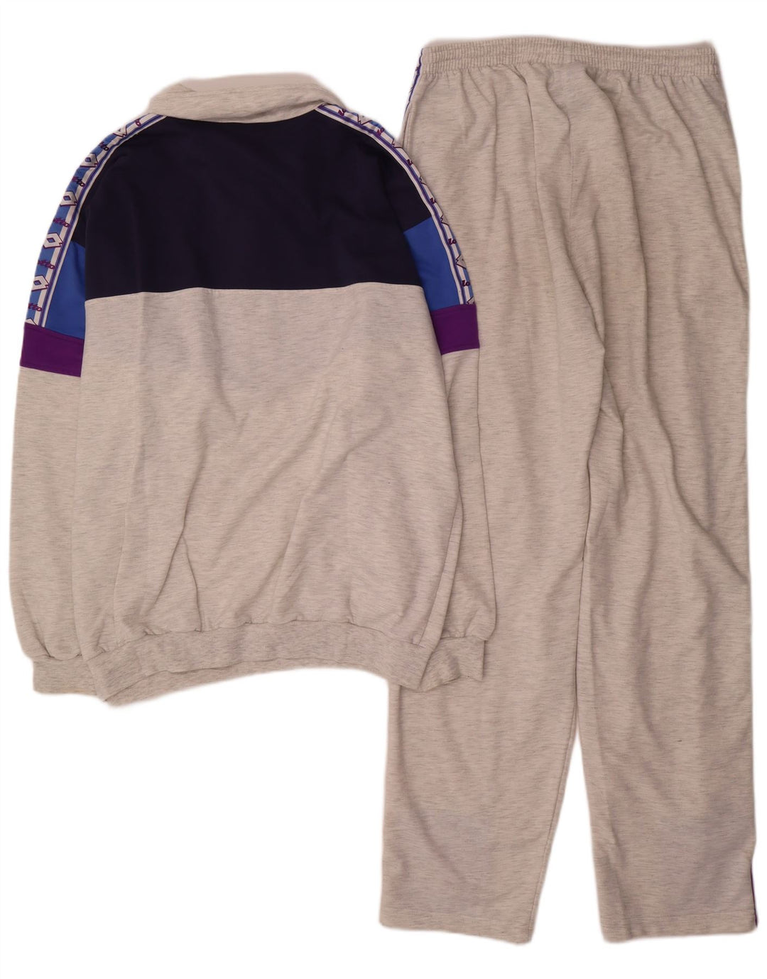 Lotto Mens Graphic Full Tracksuit XL Grey Colourblock Polyester