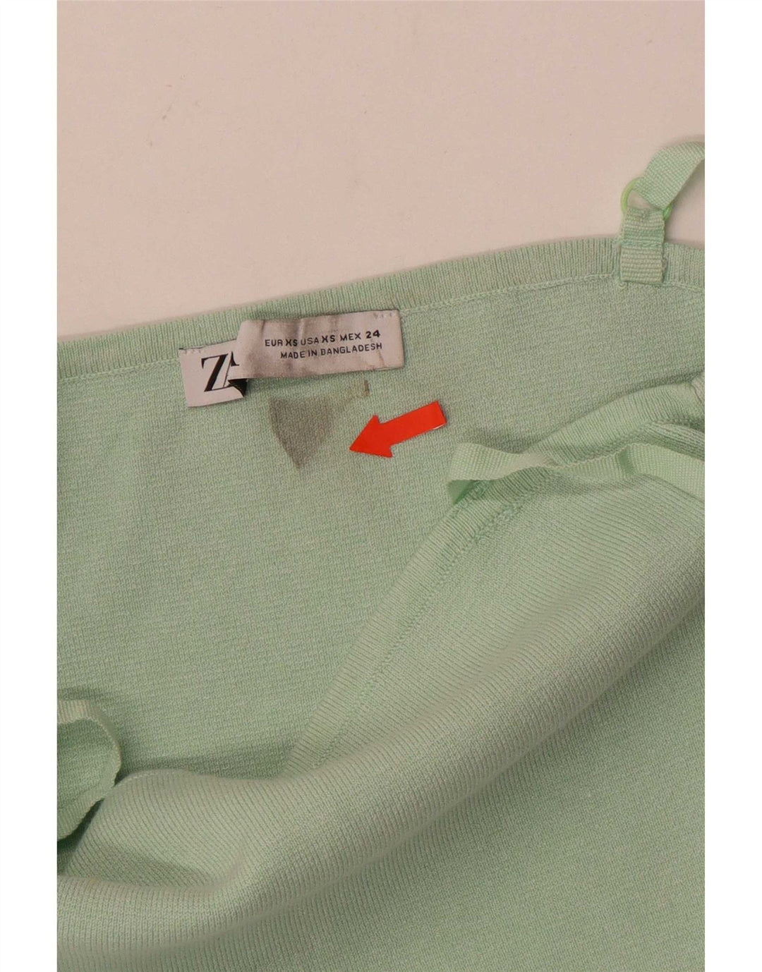 Zara Womens Crop Cami Top UK 4 XS Green