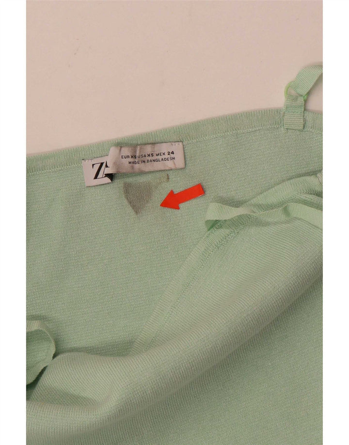 Zara Womens Crop Cami Top UK 4 XS Green