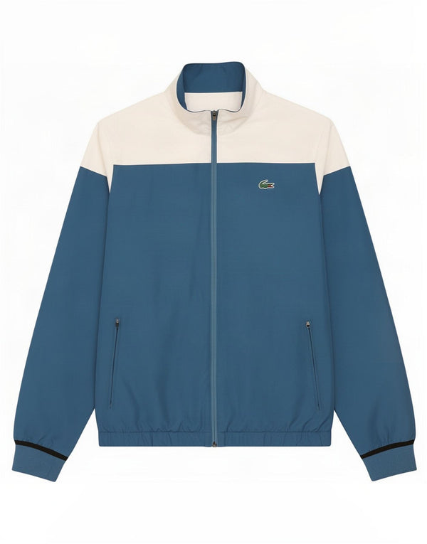 Lacoste Mens Graphic Tracksuit Top Jacket Size 3 Small Blue Colourblock