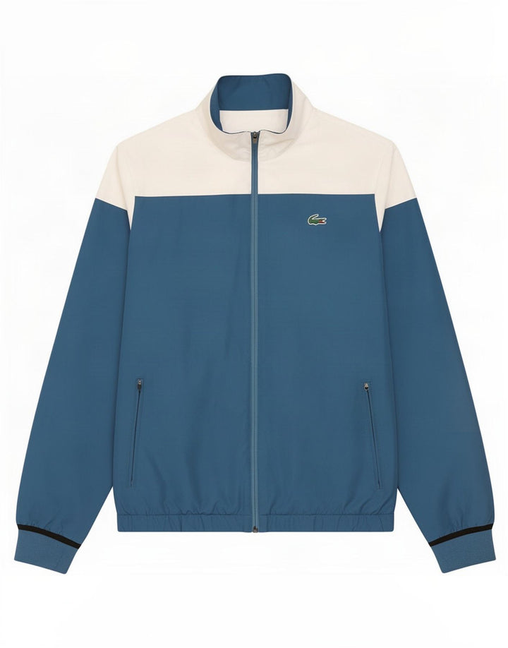 Lacoste Mens Graphic Tracksuit Top Jacket Size 3 Small Blue Colourblock
