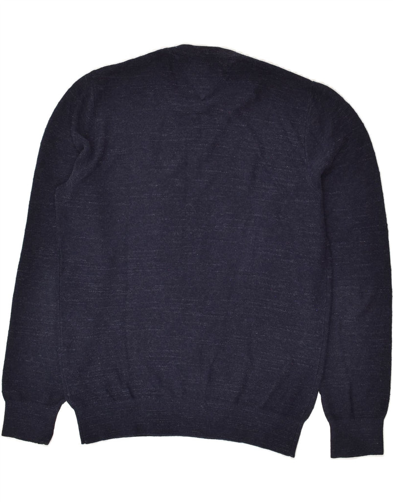 TOMMY HILFIGER Mens Crew Neck Jumper Sweater Medium Navy Blue Cotton | Vintage Tommy Hilfiger | Thrift | Second-Hand Tommy Hilfiger | Used Clothing | Messina Hembry 