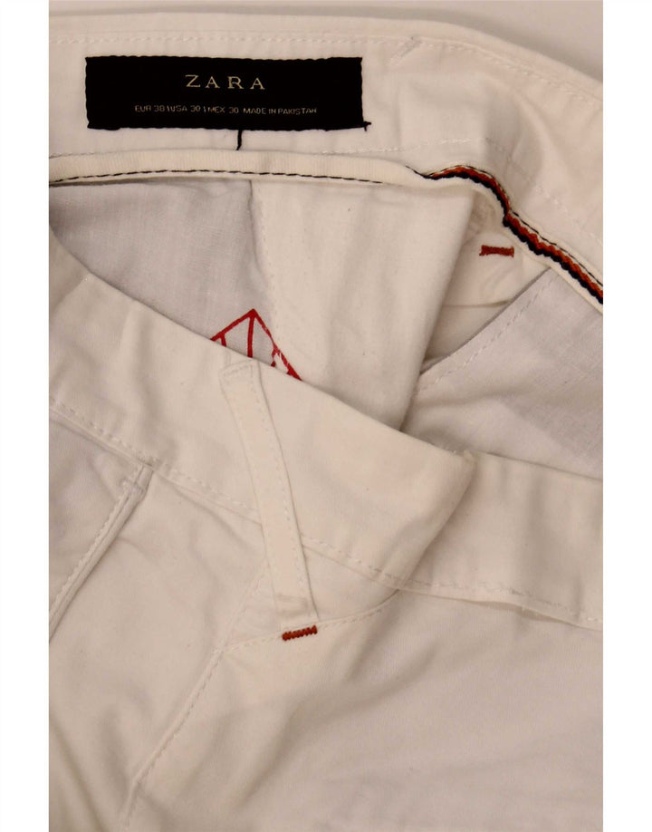 Zara Mens Slim Chino Trousers EU 38 Small W30 L26 White