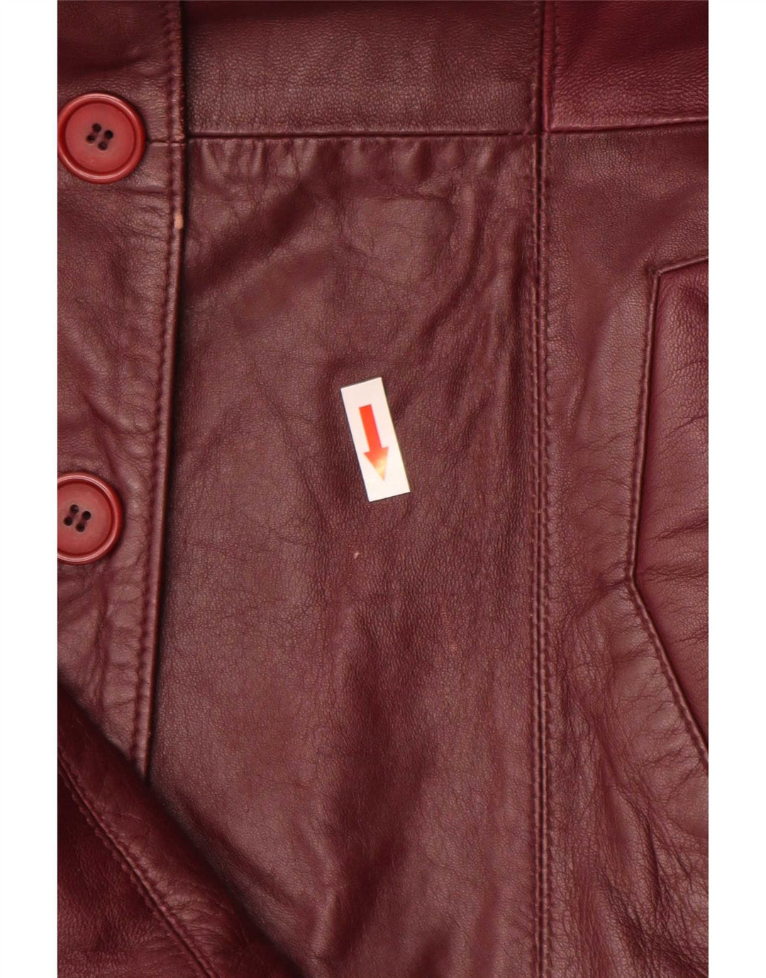 Vintage Womens 4 Button Leather Blazer Jacket UK 10 Small Burgundy