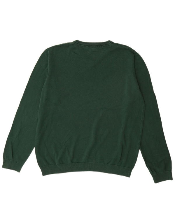 Marks & Spencer Boys Loose Fit V-Neck Jumper Sweater 15-16 Years XL Green