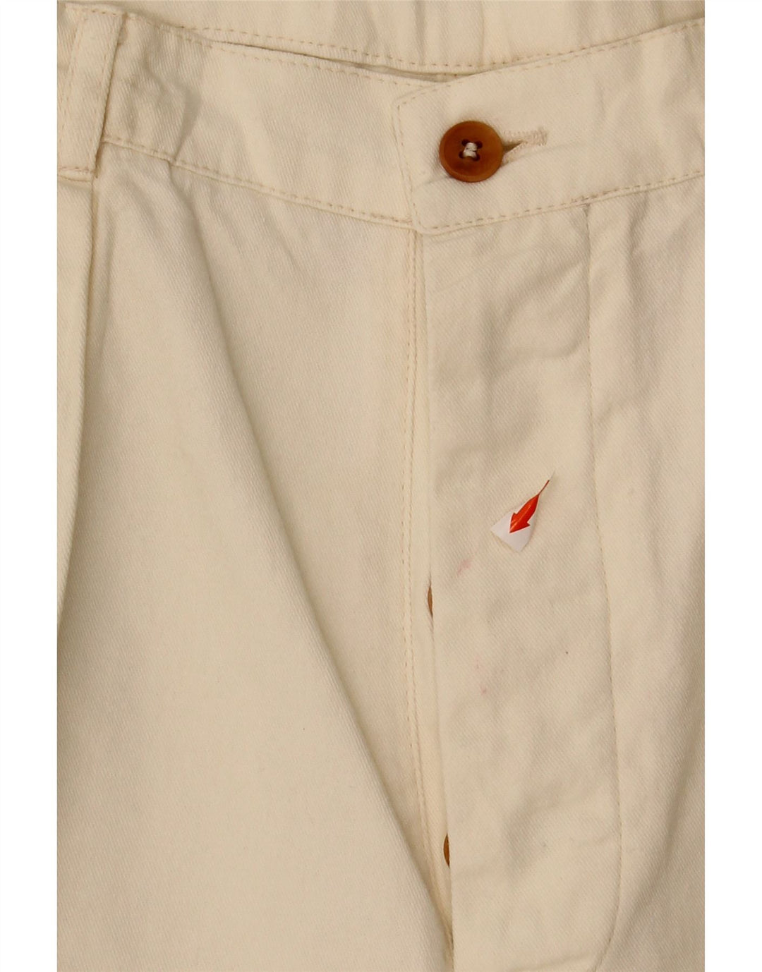 OUTRAGE Womens Pegged Chino Shorts UK 16 Large W28 Beige Vintage Outrage and Second-Hand Outrage from Messina Hembry 