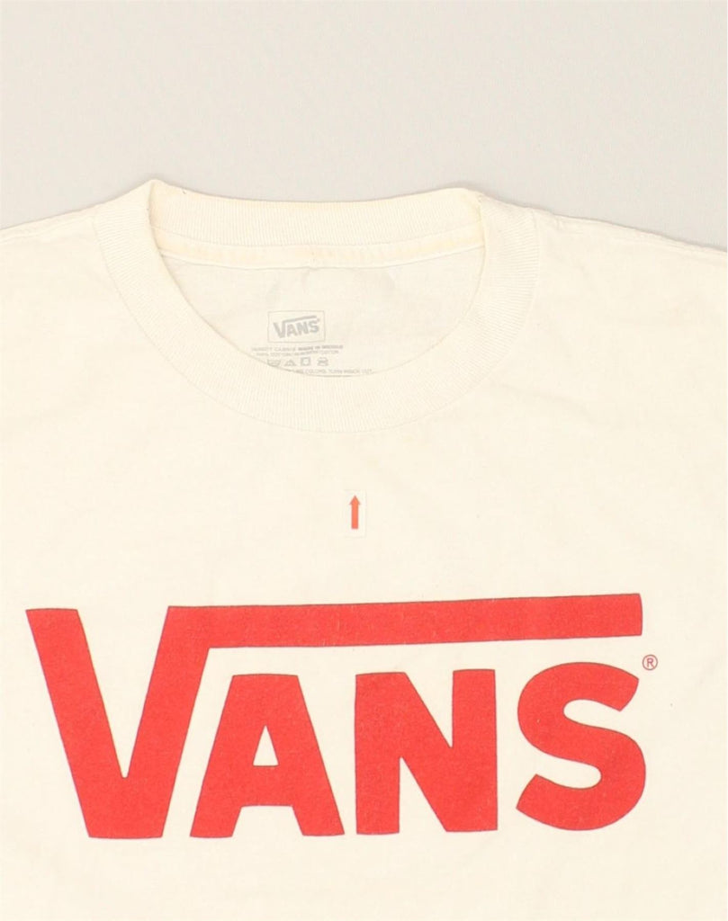 VANS Womens Graphic T-Shirt Top UK 14 Large White Cotton | Vintage Vans | Thrift | Second-Hand Vans | Used Clothing | Messina Hembry 