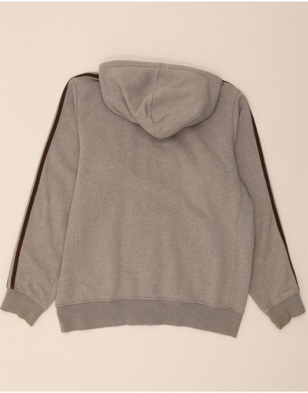 ADIDAS Mens Zip Hoodie Sweater Large Grey Cotton
