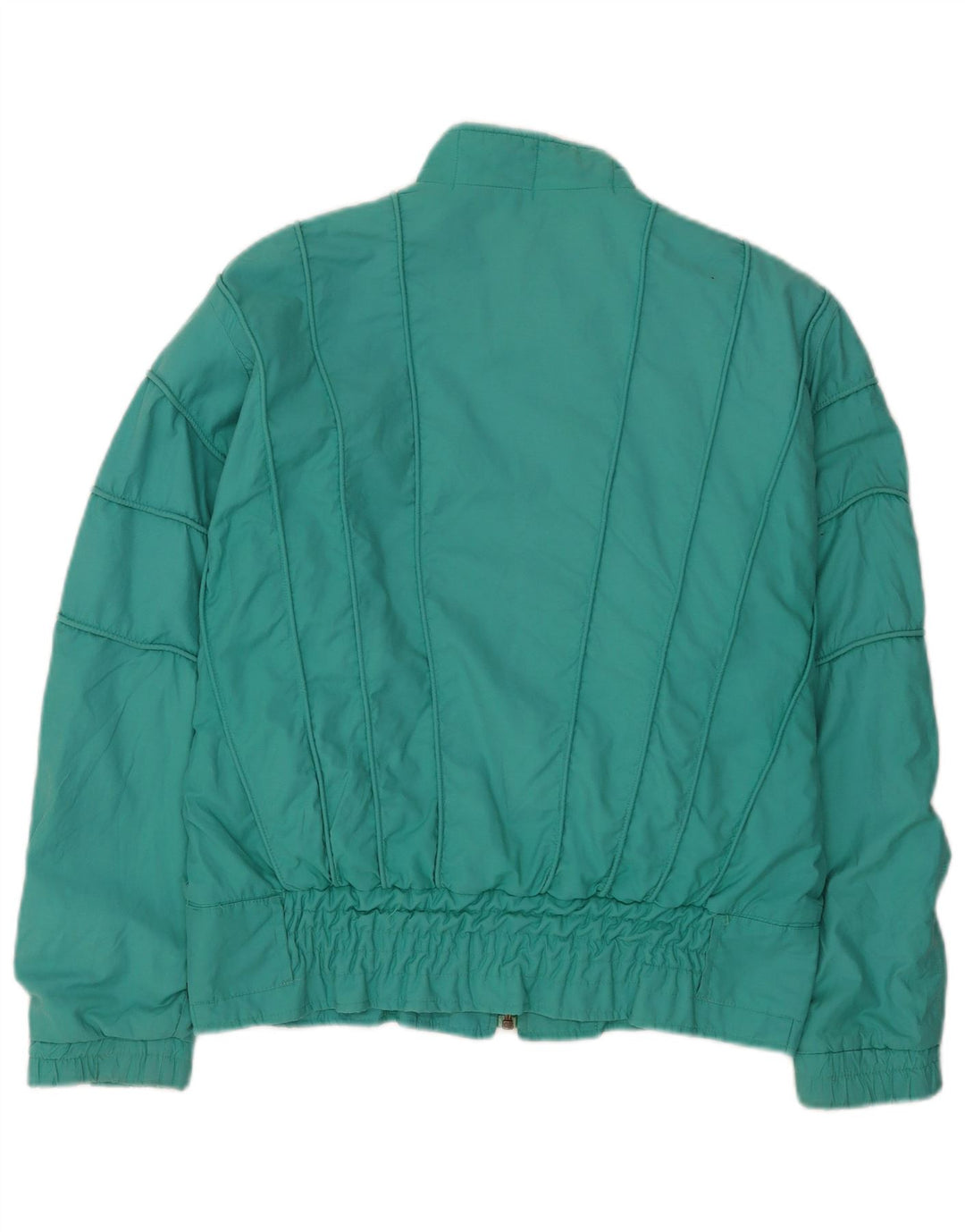 Gigi Rizzi Womens Bomber Jacket IT 44 Medium Turquoise Cotton