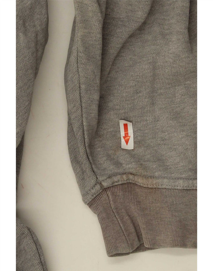 Adidas Womens Oversized Hoodie Jumper UK 14 Medium Grey Cotton