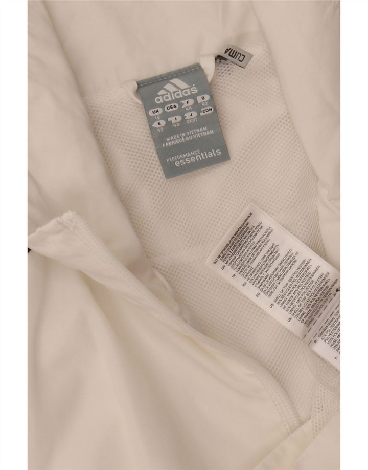 Adidas Womens Climalite Tracksuit Top Jacket UK 16 Large White Polyester