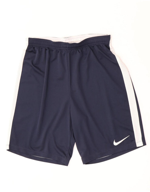 Nike Mens Dri Fit Sport Shorts Large  Navy Blue Colourblock Polyester