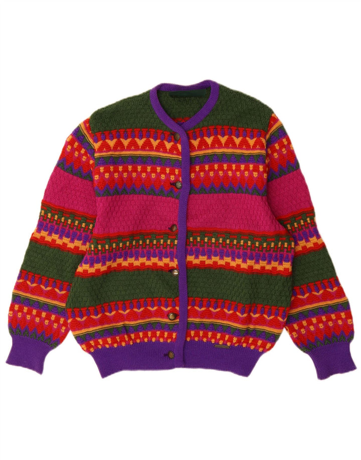 Giesswein Womens Cardigan Sweater UK 14 Large Multicoloured Geometric