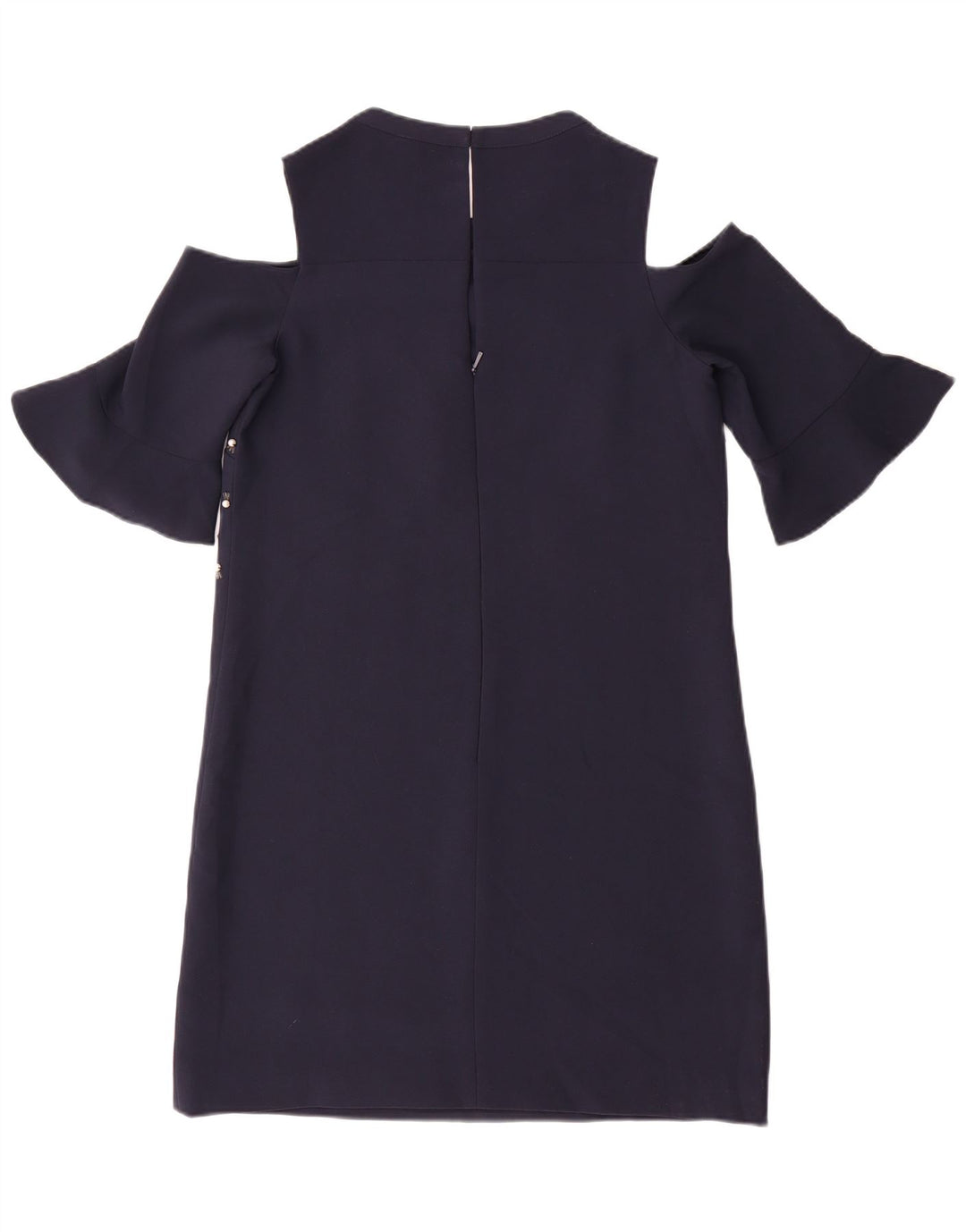 Whistles Womens Off Shoulder Dress UK 10 Small Navy Blue Polyester