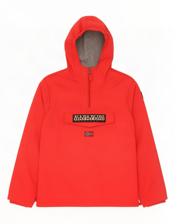 Napapijri Boys Geographic Graphic Hooded Anorak Jacket 13-14 Years Red