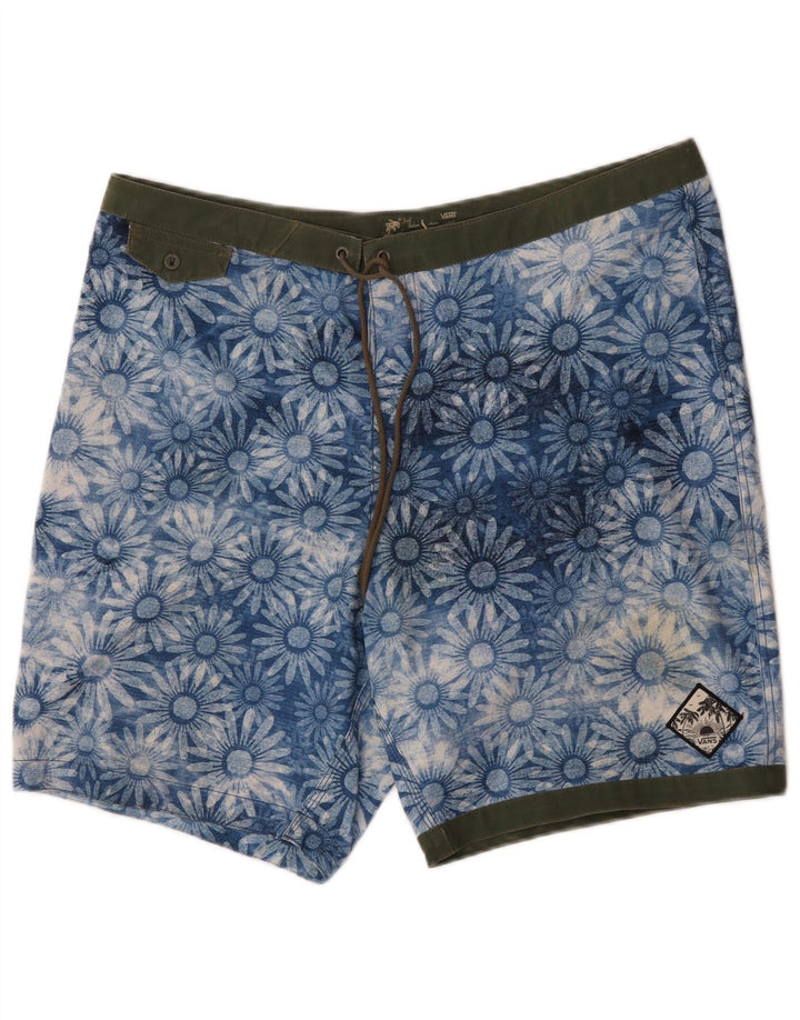 Vans Mens Swimming Shorts Large Blue Floral Polyester