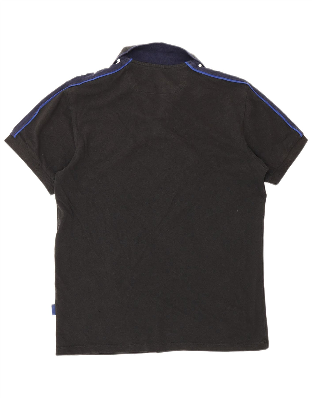 Gas Mens Graphic Polo Shirt Medium Black Colourblock Cotton