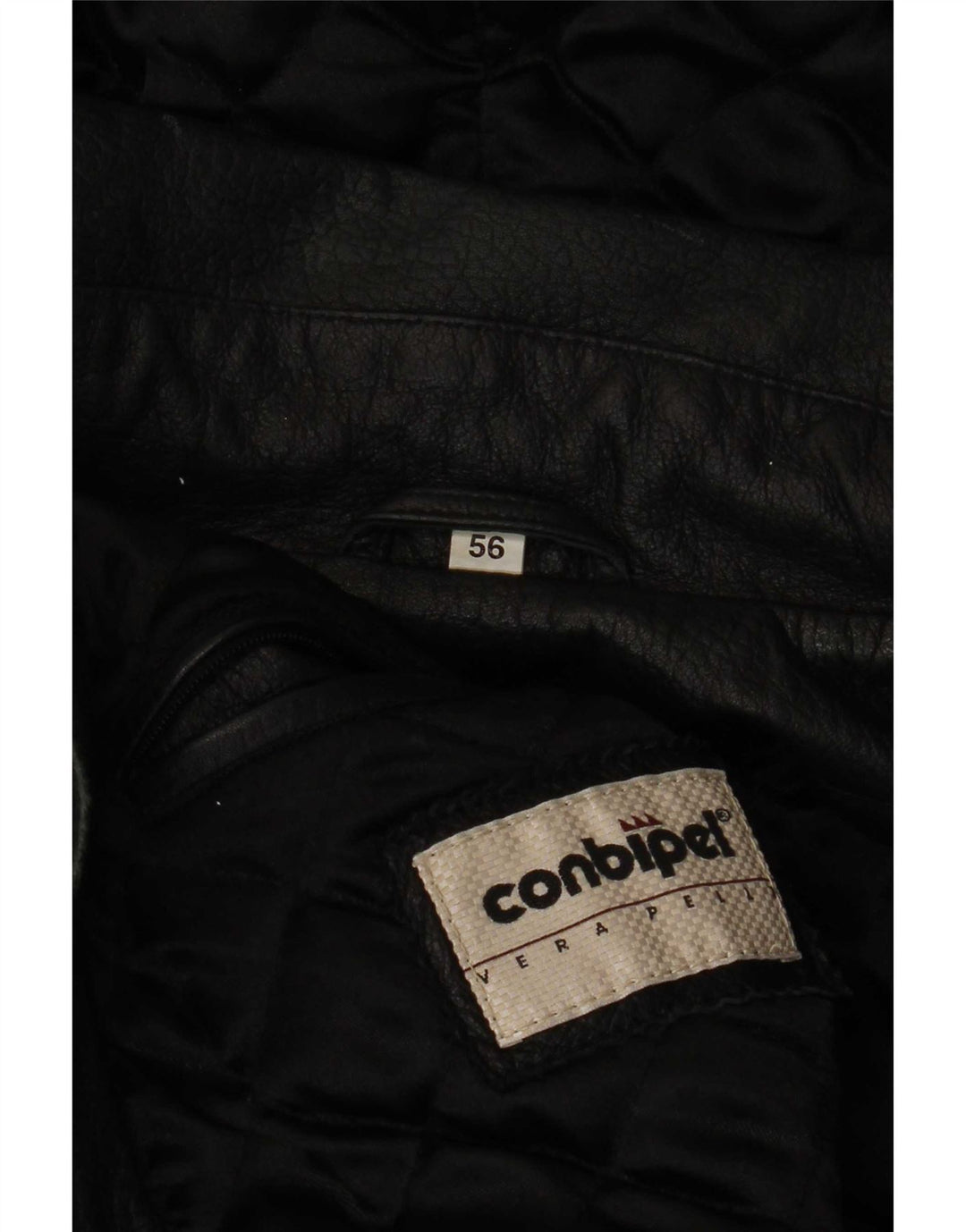 Conbipel Mens Hooded Leather Coat IT 56 2XL Black