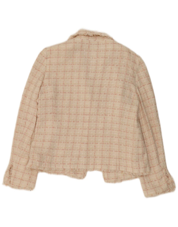 Marks & Spencer Womens Standard Fit Blazer Jacket UK 16 Large Pink Check