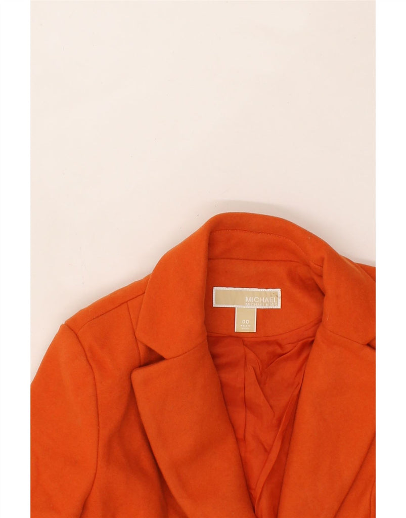 MICHAEL KORS Womens 1 Button Blazer Jacket US 00 2XS Orange Wool Vintage Michael Kors and Second-Hand Michael Kors from Messina Hembry 