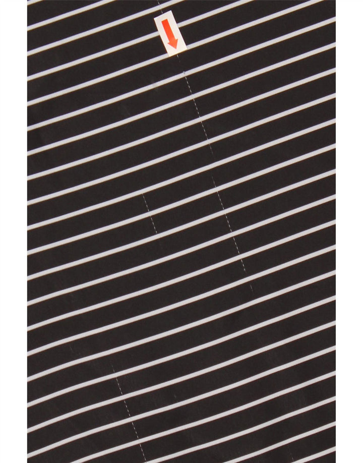 ADIDAS Womens Crop Oversized T-Shirt Top UK 8 Small Black Pinstripe