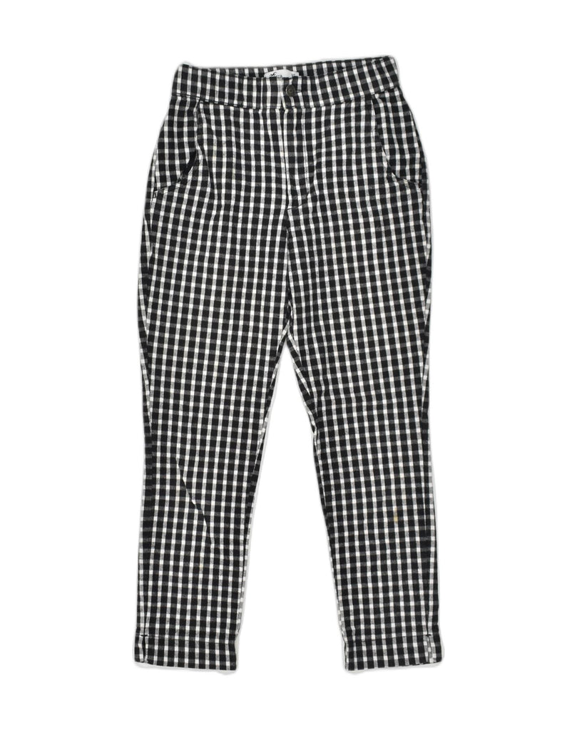 HOLLISTER Womens Tapered Suit Trousers UK 4 XS W24 L24 Black Check Cotton | Vintage Hollister | Thrift | Second-Hand Hollister | Used Clothing | Messina Hembry 