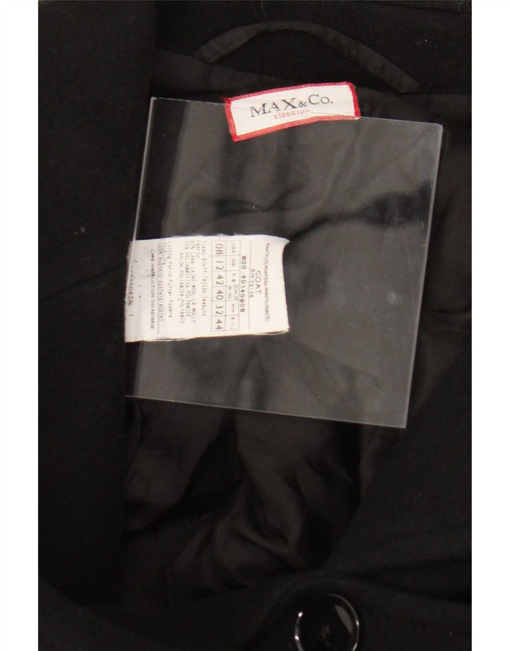 Max & Co. Womens Overcoat UK 12 Medium Black Wool
