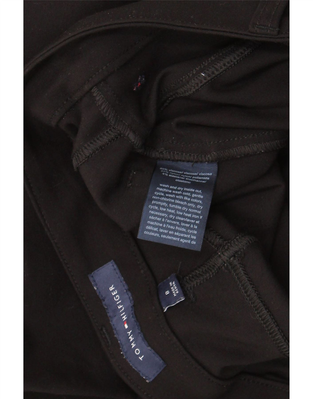 Tommy Hilfiger Womens Slim Casual Trousers US 8 Medium W30 L27 Black