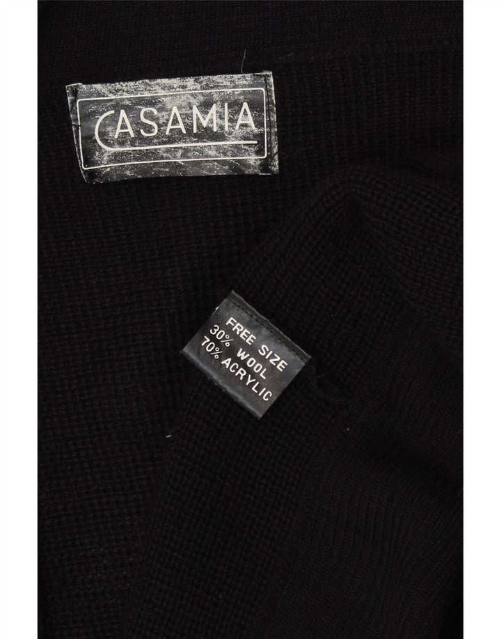 Casamia Womens Longline Open Cardigan Sweater One Size Black Paisley