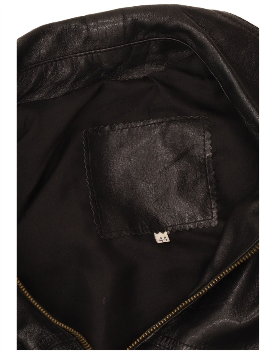 Vintage Womens Leather Jacket IT 44 Medium Black Leather