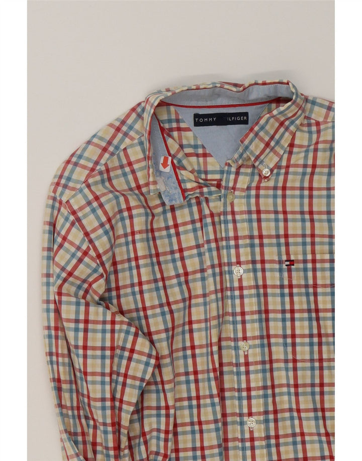 TOMMY HILFIGER Mens Shirt Medium Red Check Cotton Vintage Tommy Hilfiger and Second-Hand Tommy Hilfiger from Messina Hembry 