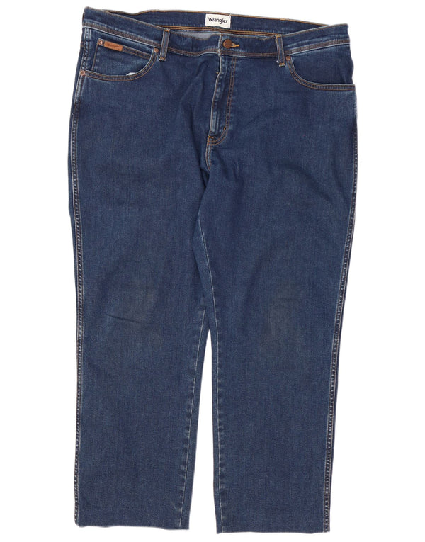 Wrangler Mens Texas Tapered Cropped Jeans W42 L28 Blue Cotton