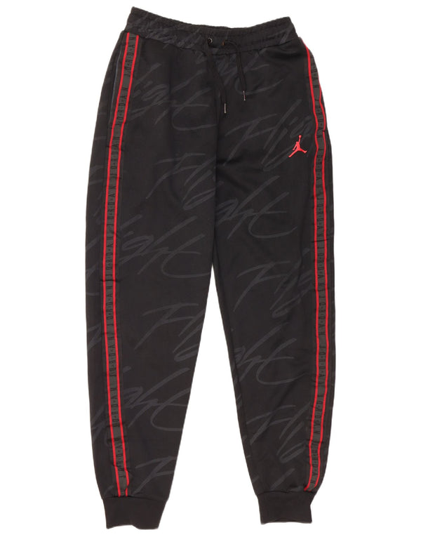 JORDAN Mens Graphic Tracksuit Trousers Joggers Small Black