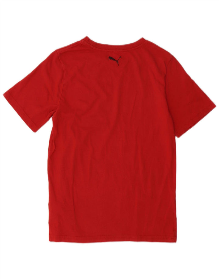 PUMA Boys Graphic T-Shirt Top 10-11 Years Medium  Red Cotton