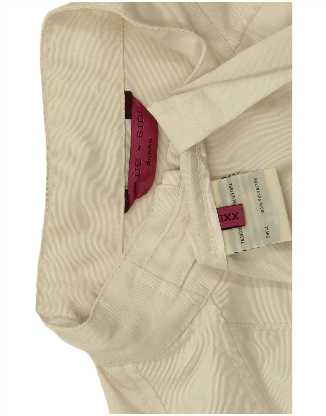 Blue Side Womens Bomber Jacket UK 20 2XL White Polyester