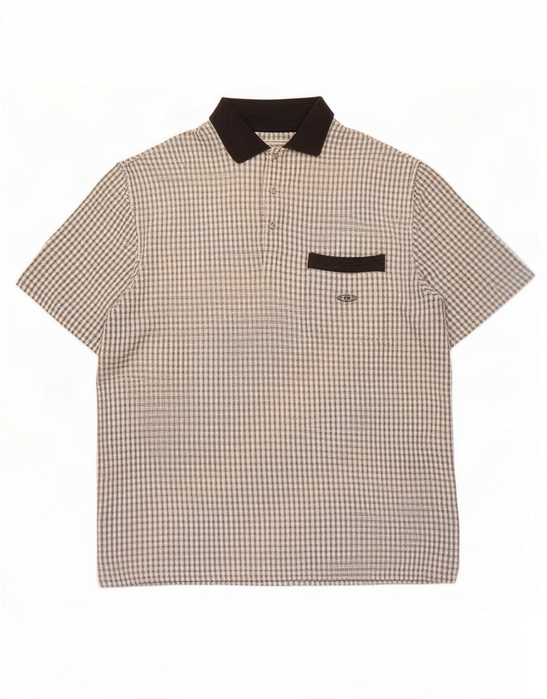 Cotton Republic Mens Short Sleeve Pullover Shirt Large White Check