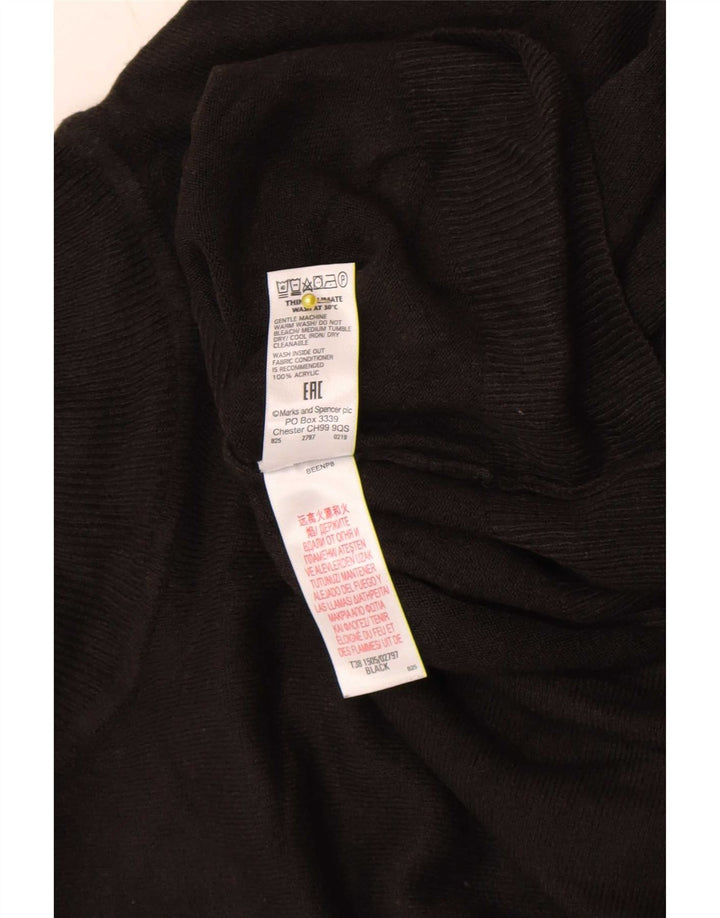 Marks & Spencer Womens Roll Neck Jumper Sweater UK 16 Large Black Acrylic