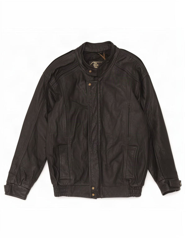 Giovanni Mens Leather Jacket UK 36 Small Black