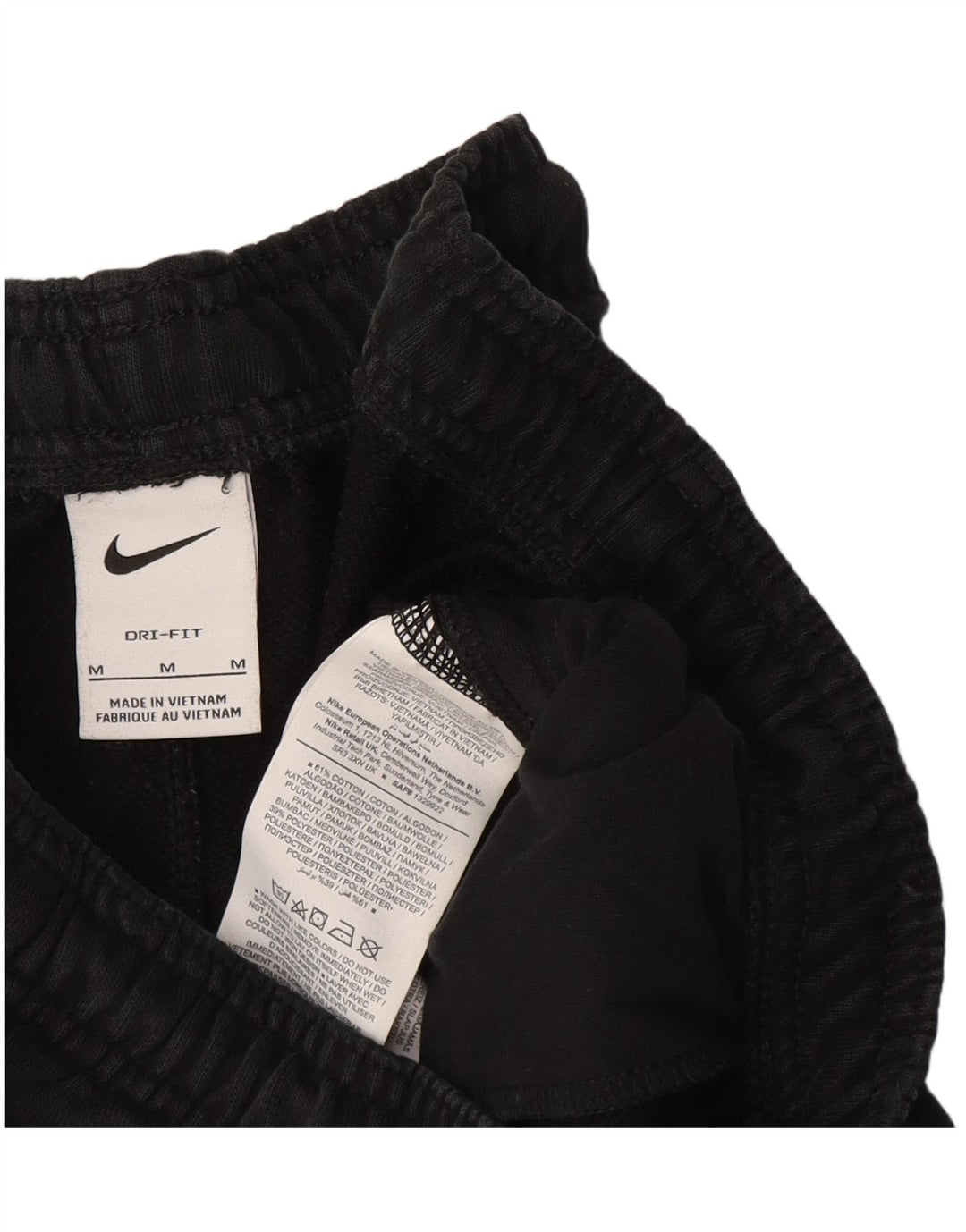 Nike Mens Dri Fit Tracksuit Trousers Joggers Medium Black Cotton