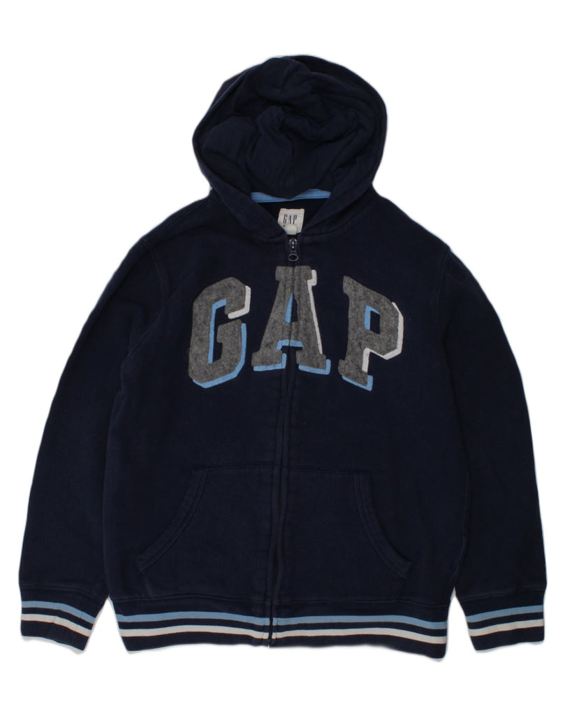 GAP Boys Graphic Zip Hoodie Sweater 9-10 Years Blue Cotton | Vintage Gap | Thrift | Second-Hand Gap | Used Clothing | Messina Hembry 