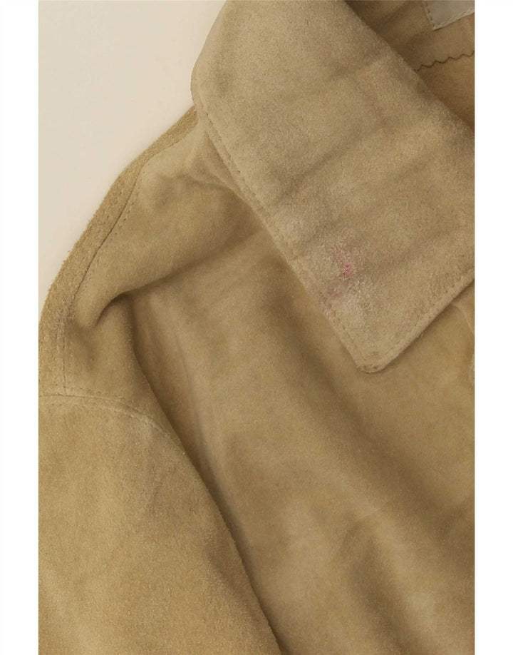 Massimo Rebecchi Womens 4 Button Suede Blazer Jacket UK 14 Medium Beige