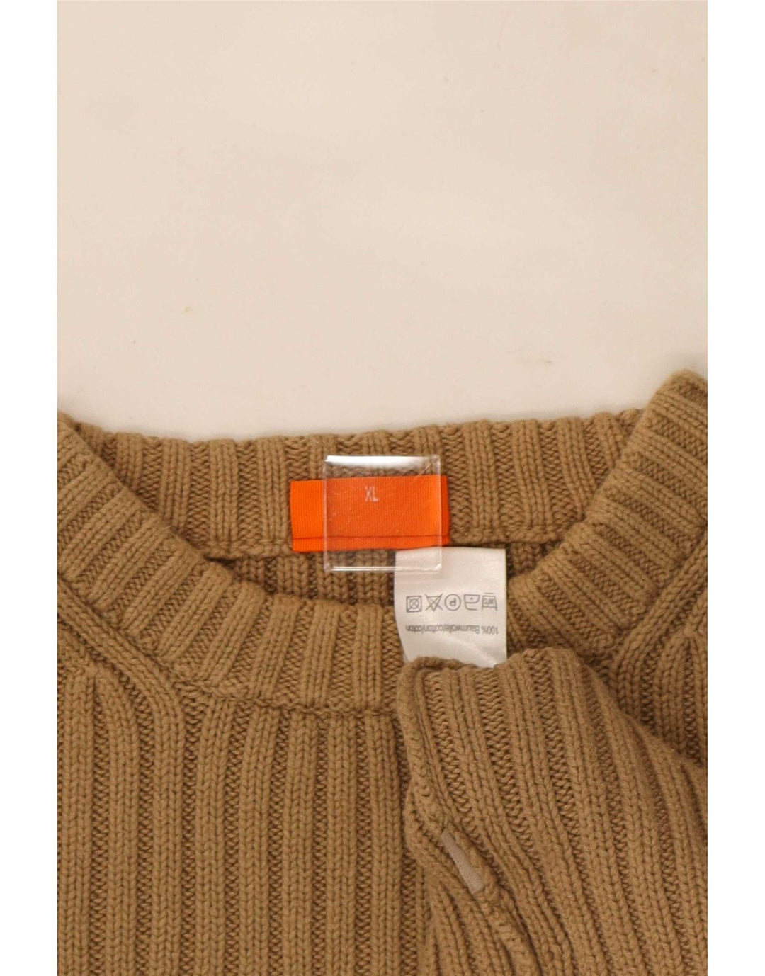 Gin Tonic Mens Crew Neck Jumper Sweater XL Beige Cotton