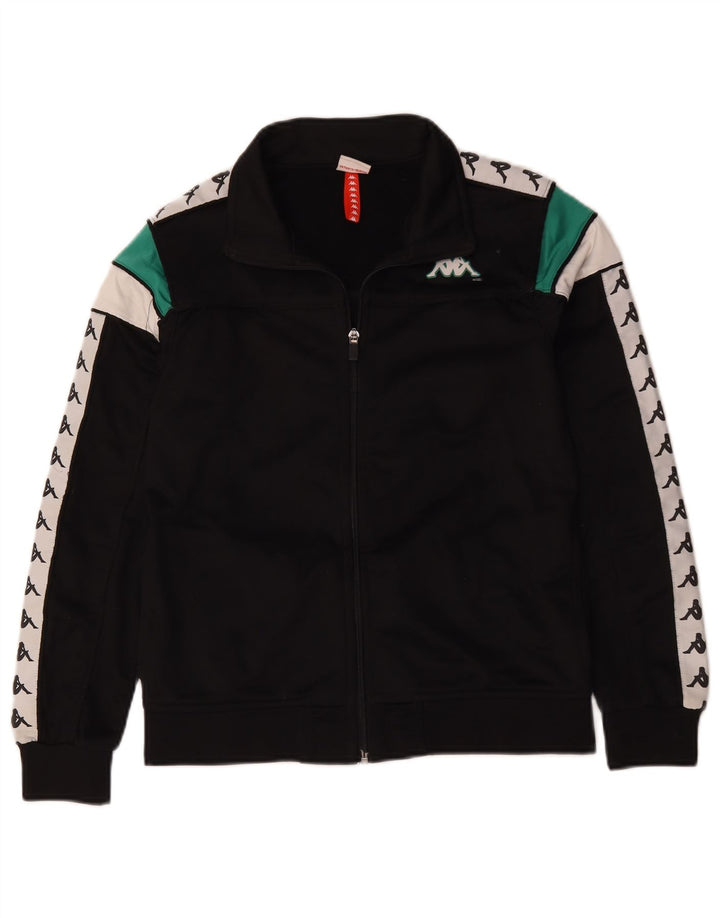 Kappa Boys Graphic Tracksuit Top Jacket 13-14 Years Black Colourblock