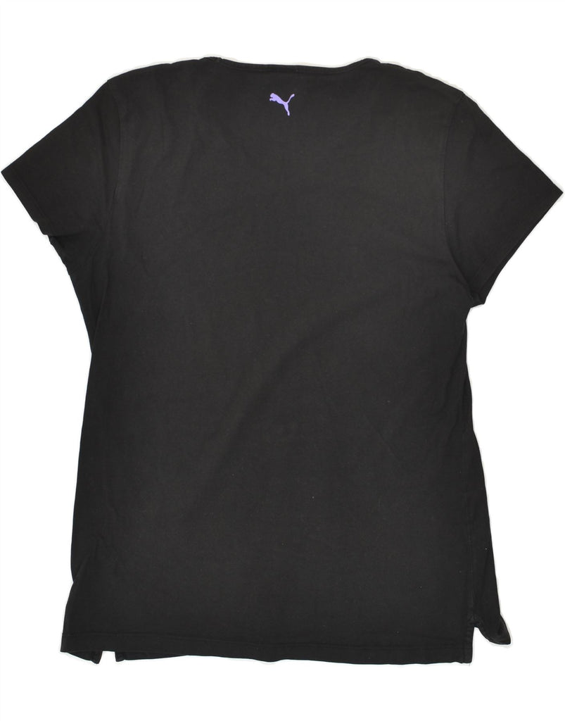 PUMA Womens Graphic T-Shirt Top UK 16 Large Black Cotton | Vintage Puma | Thrift | Second-Hand Puma | Used Clothing | Messina Hembry 