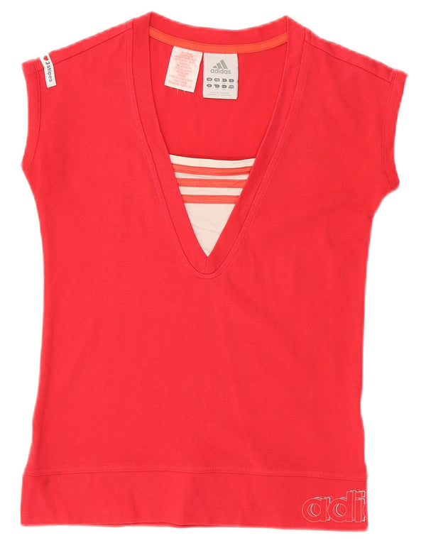 ADIDAS Girls Graphic T-Shirt Top 11-12 Years Pink Cotton