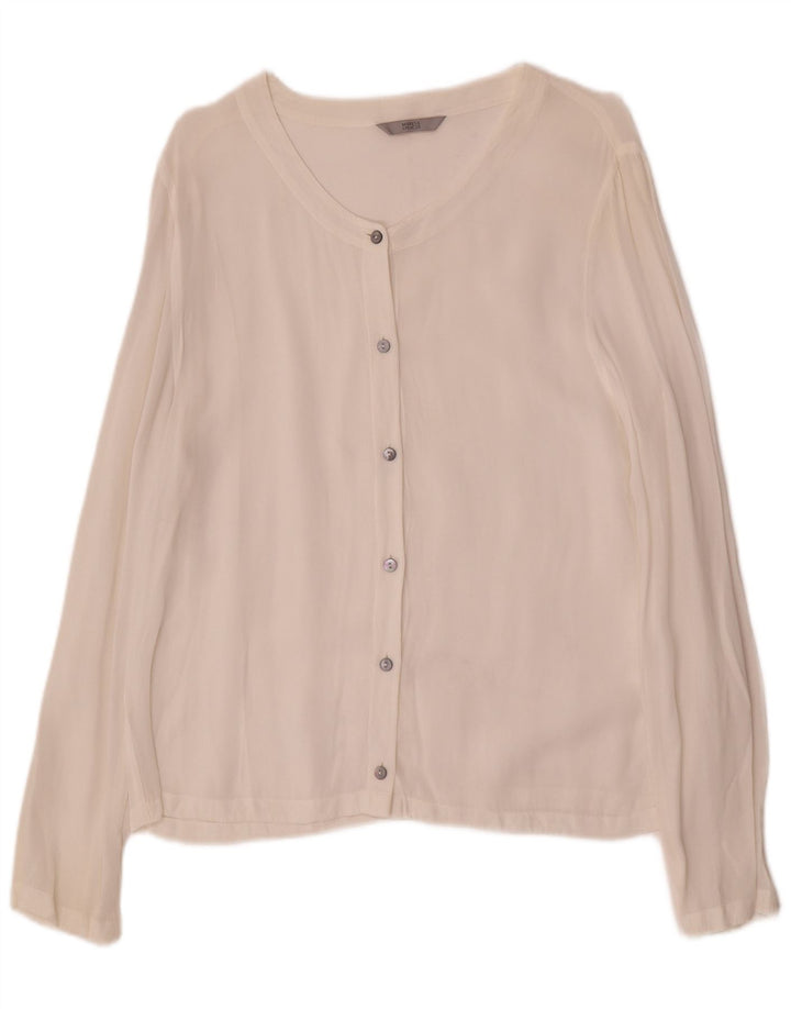 Marks & Spencer Womens Shirt Blouse UK 16 Large White