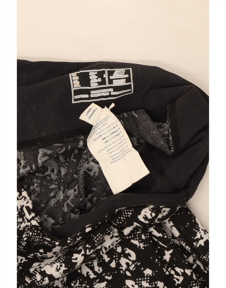 New Balance Womens Abstract Pattern Leggings UK 8 Small Black Polyester